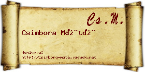 Csimbora Máté névjegykártya